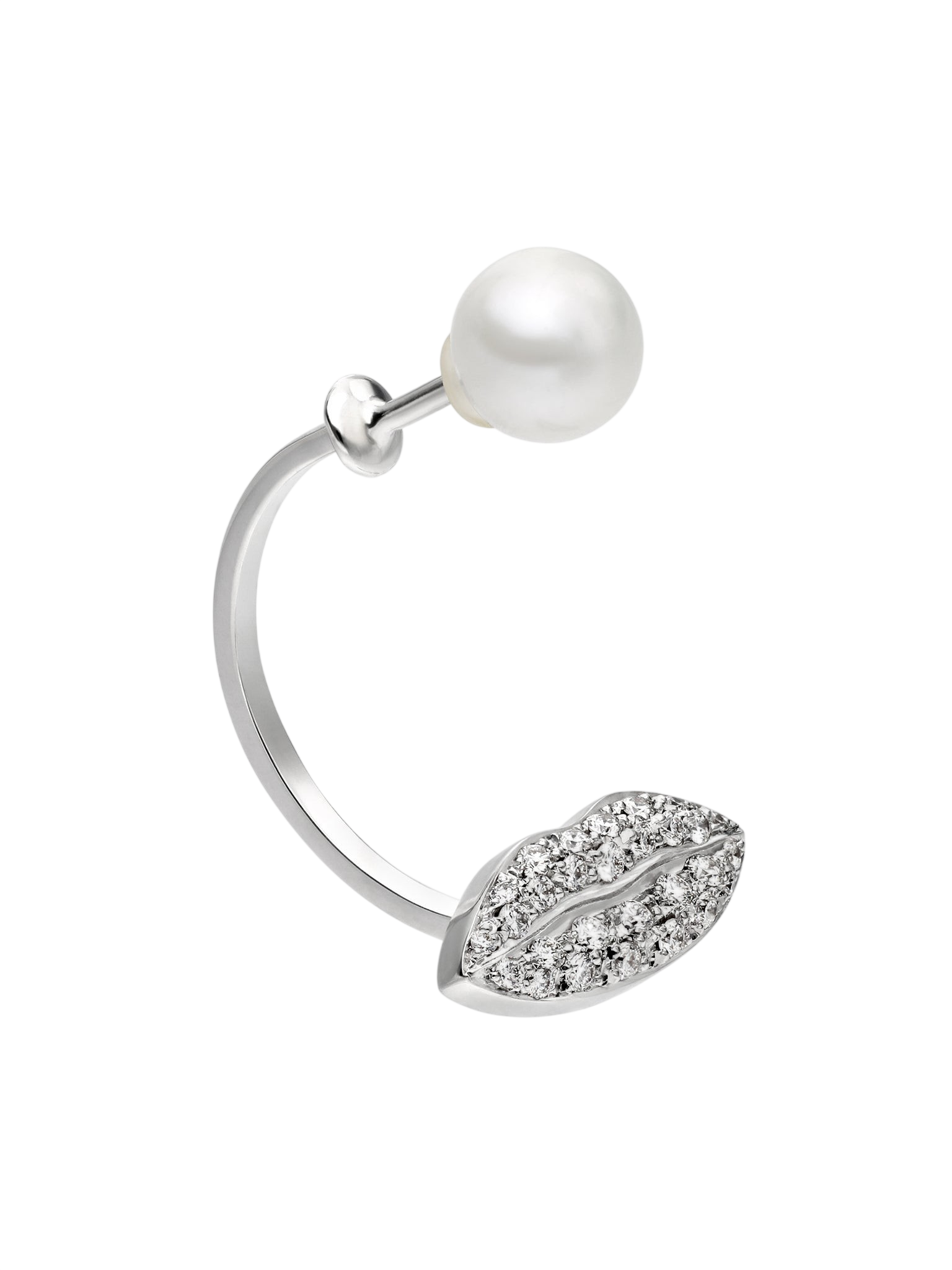 Diamond lips piercing earring photo